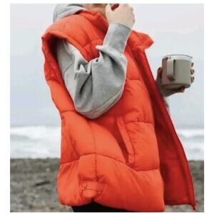 NWTFree People Movement In A Bubble Oversized Puffer Vest Flame Orange Size S